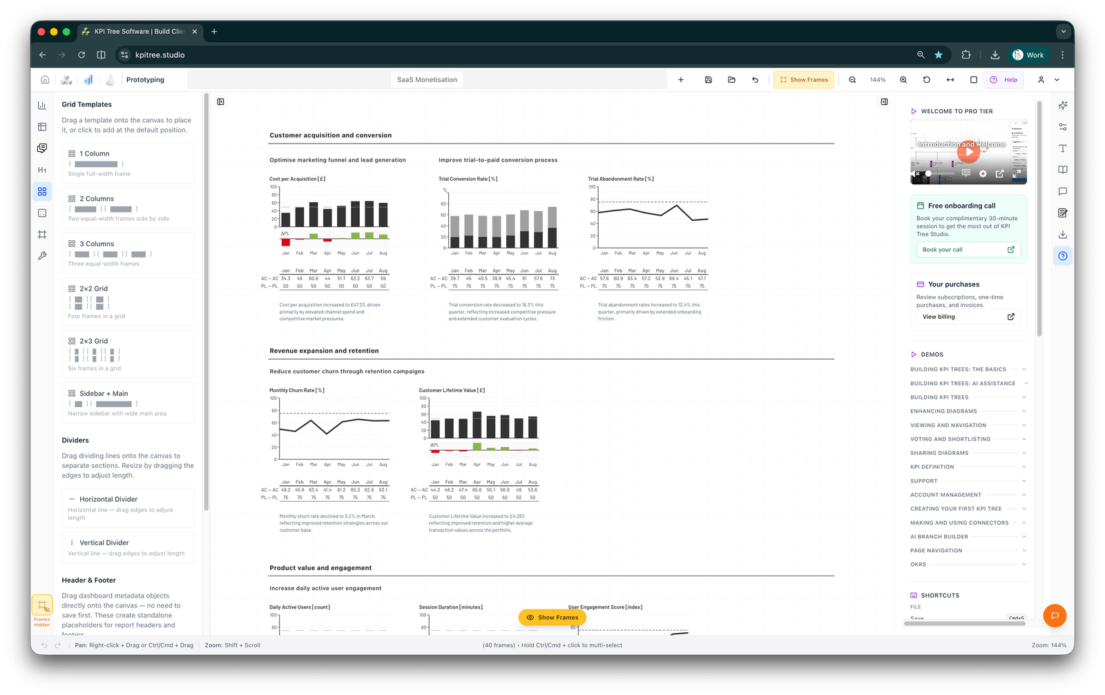 Grid-Template-Bibliothek für Dashboard-Layouts